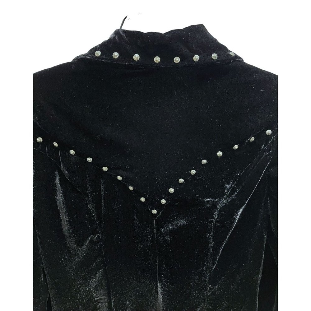 NEW Roja Black Velvet Long Sleeve Studded Dress Large - Picture 7 of 8